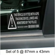 5 x GPS Vehicle Alarm Tracker Security Alarm Stickers Signs-For Car,Van,Truck,Taxi,Mini Cab,Bus,Coach 